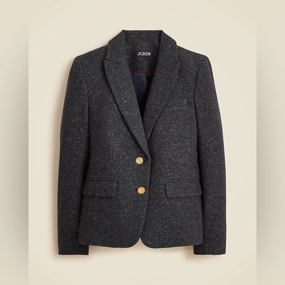 NWT J.Crew École Blazer in Herringbone Wool Blend